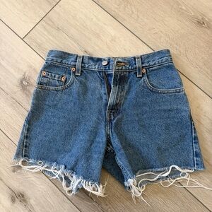 Vintage High-Rise Blue Denim Cutoff Shorts